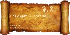 Hrivnyák Kozima névjegykártya